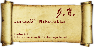 Jurcsó Nikoletta névjegykártya