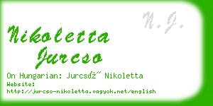 nikoletta jurcso business card